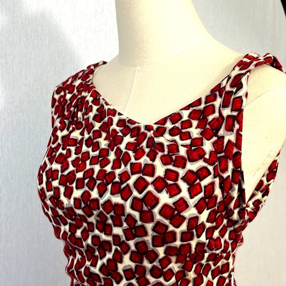 Mng By Mango Cream Red Cube Asymmetrical Shift St… - image 4